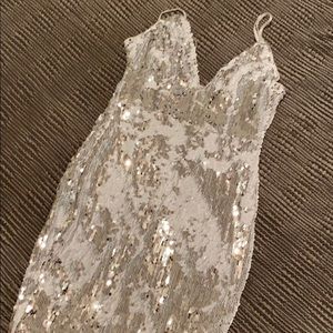 Silver/white sequin dress